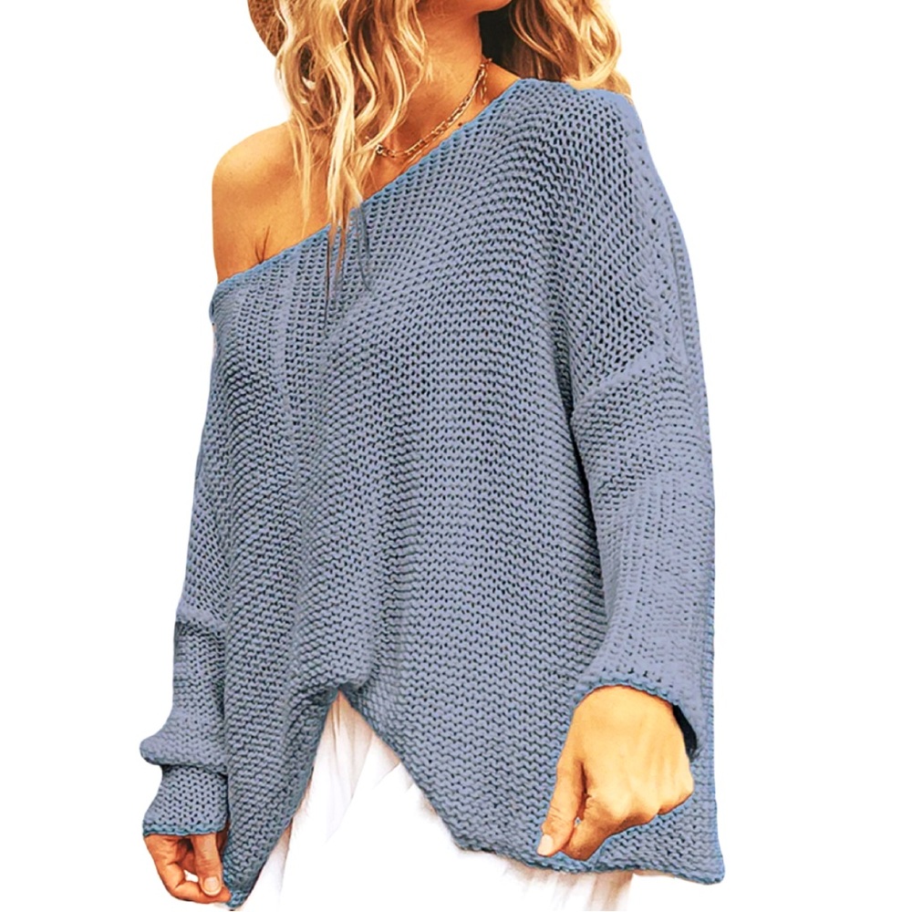 Wooden Ships Lightweight Cotton Blend Women's Slate Blue Sweater